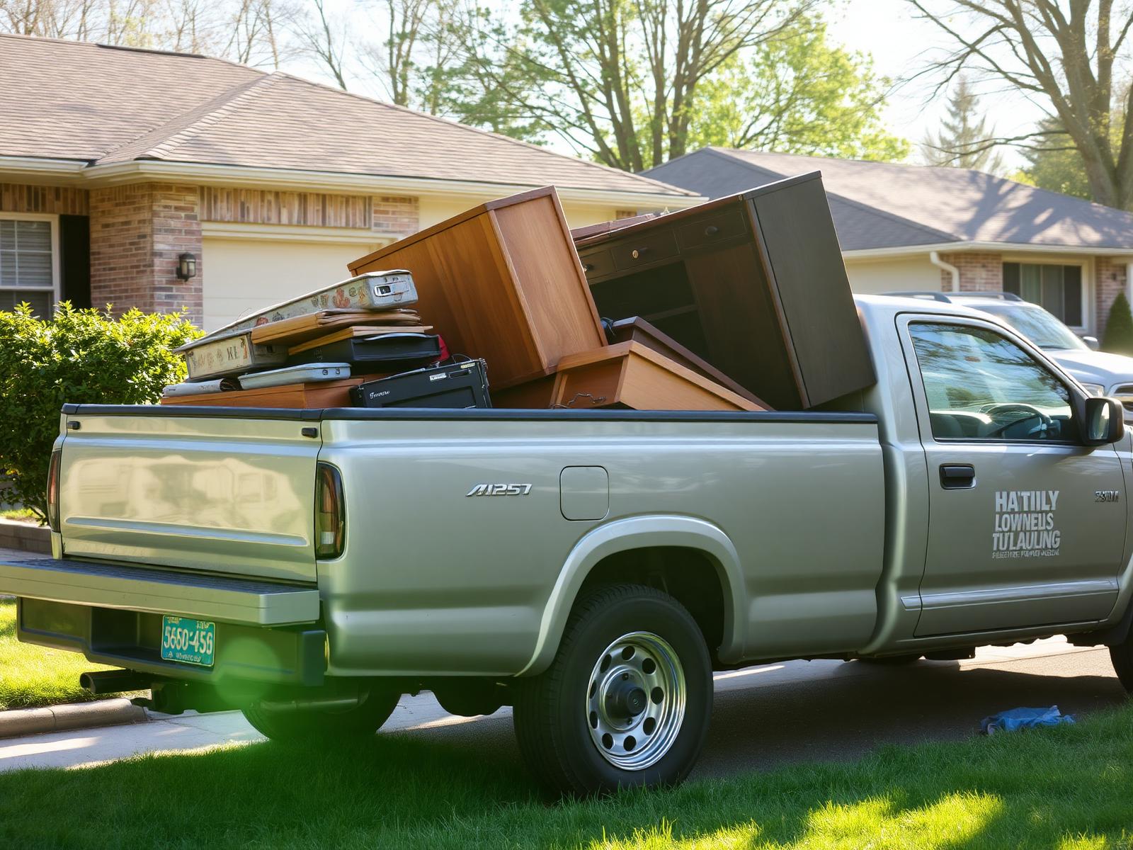 Cousins Junk Hauling truck loaded with furniture